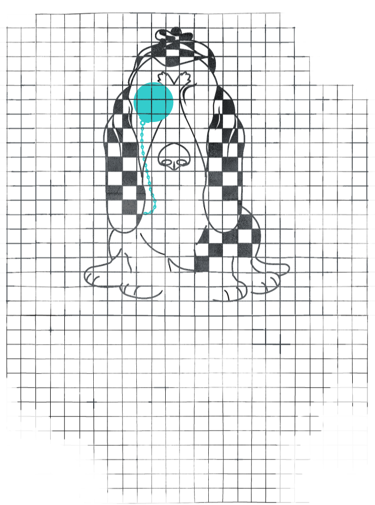Illustration of crossword with a dog 